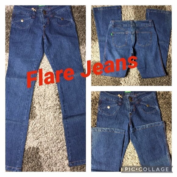 Y2K Size 7/8 Gnger Low Rise Flare Jeans. Runs Small. New With Tags - Picture 1 of 4